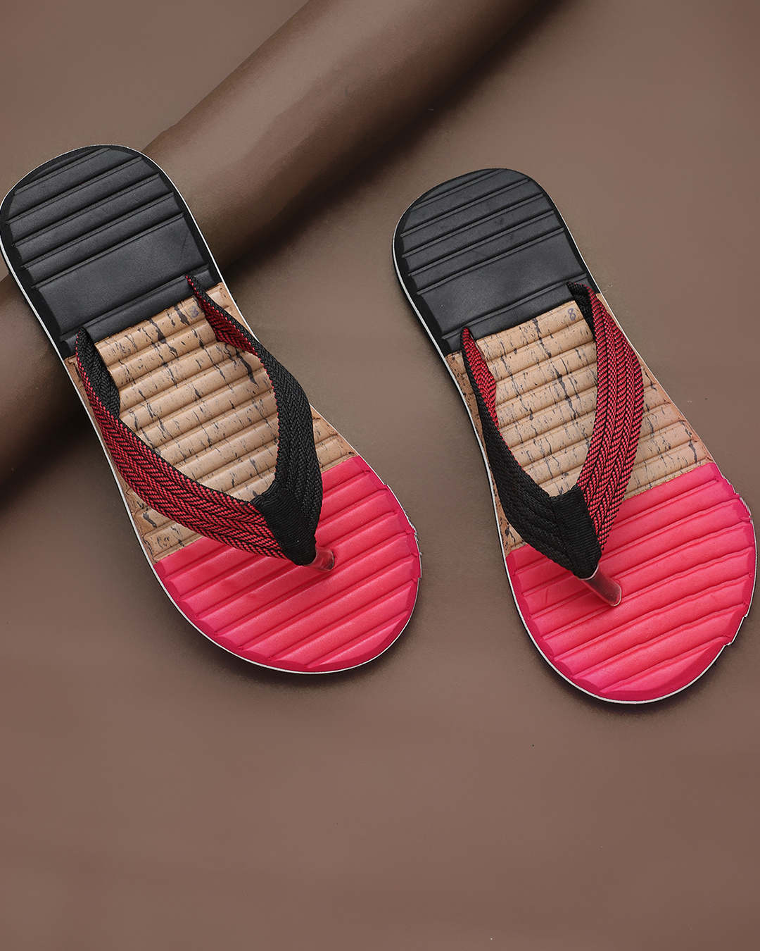 Buy Pampy Angel V Tricolor Red Slipper Flipflops Slides For Men Online