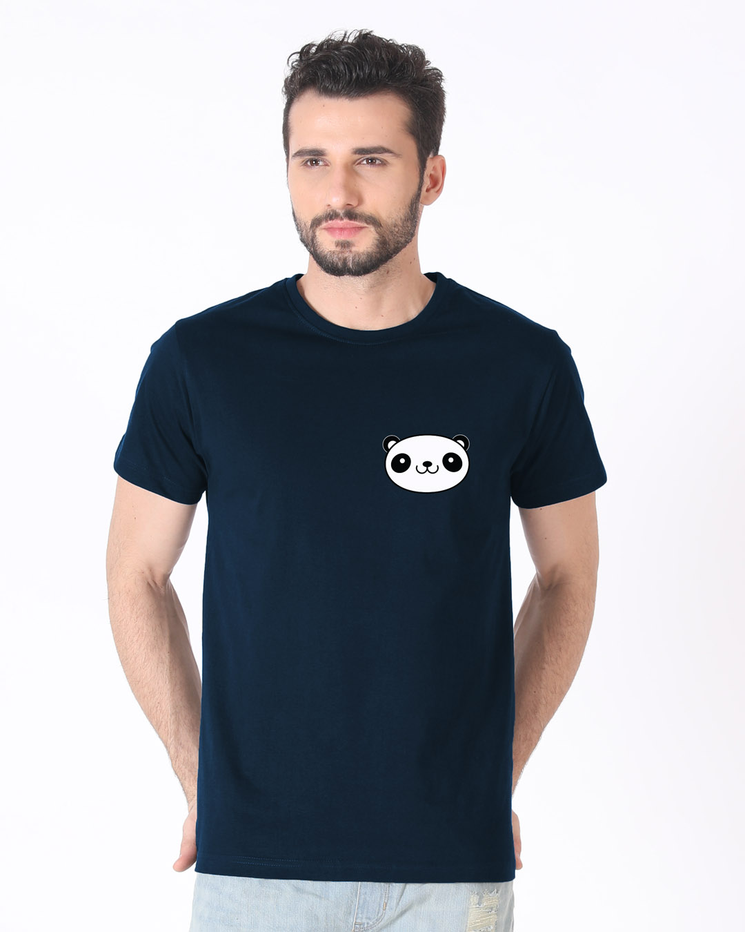 Shop Panda Face Pocket Half Sleeve T-Shirt-Back