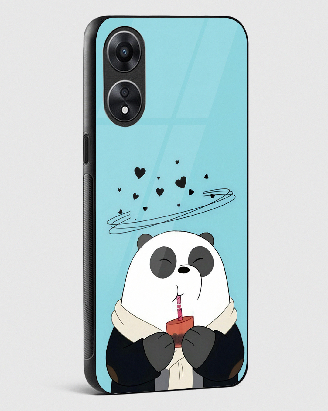 Shop Panda Love Premium Glass Case for Oppo A78 5G-Back