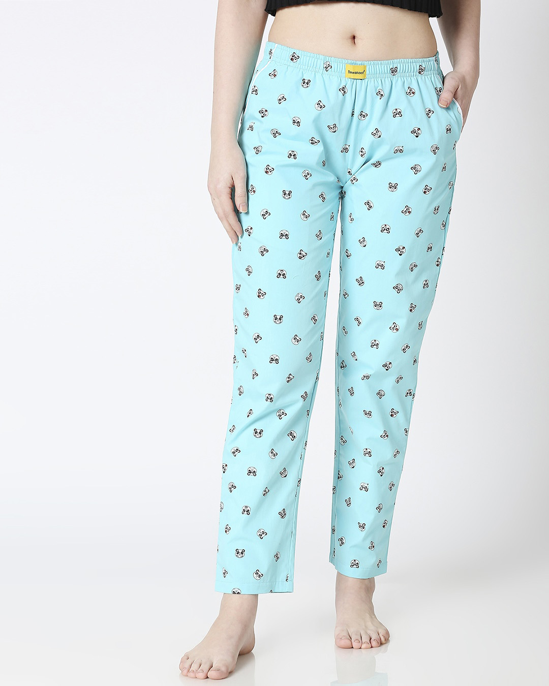 Shop Women's Green Panda All Over Printed Pyjamas-Back