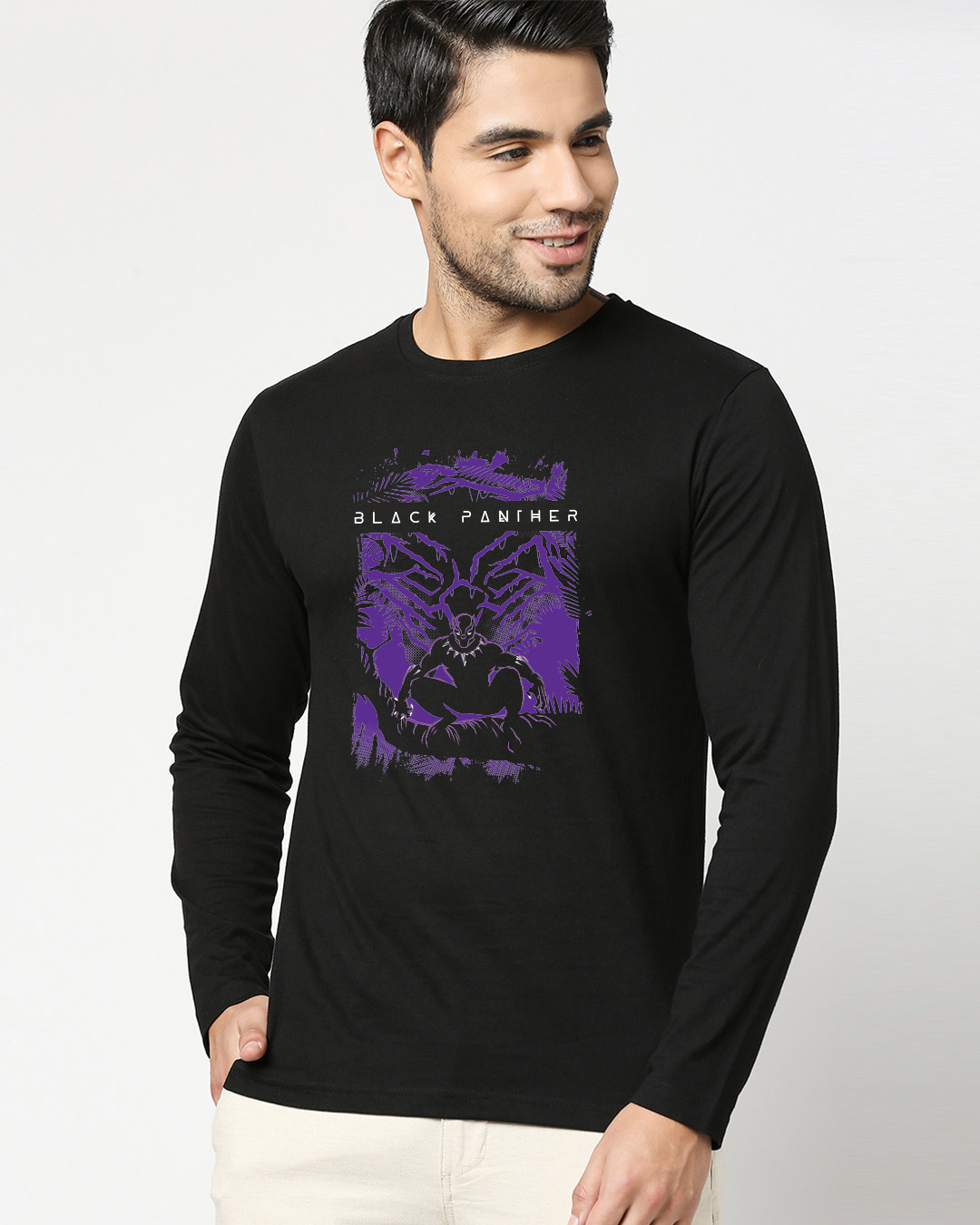 Shop Panther King Full Sleeve T-Shirt Black (AVL)-Back