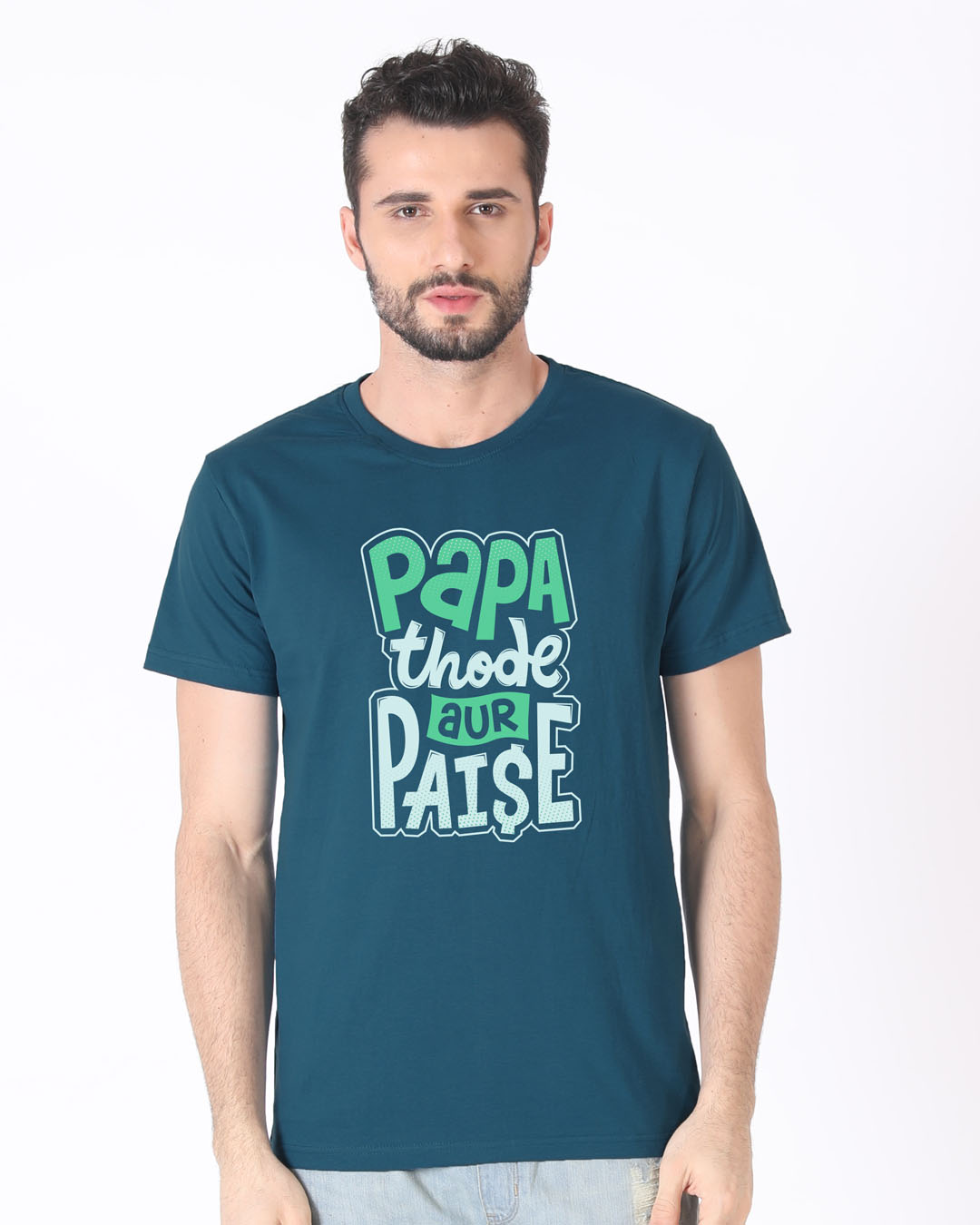 Shop Papa Thode Aur Paise Half Sleeve T-Shirt-Back