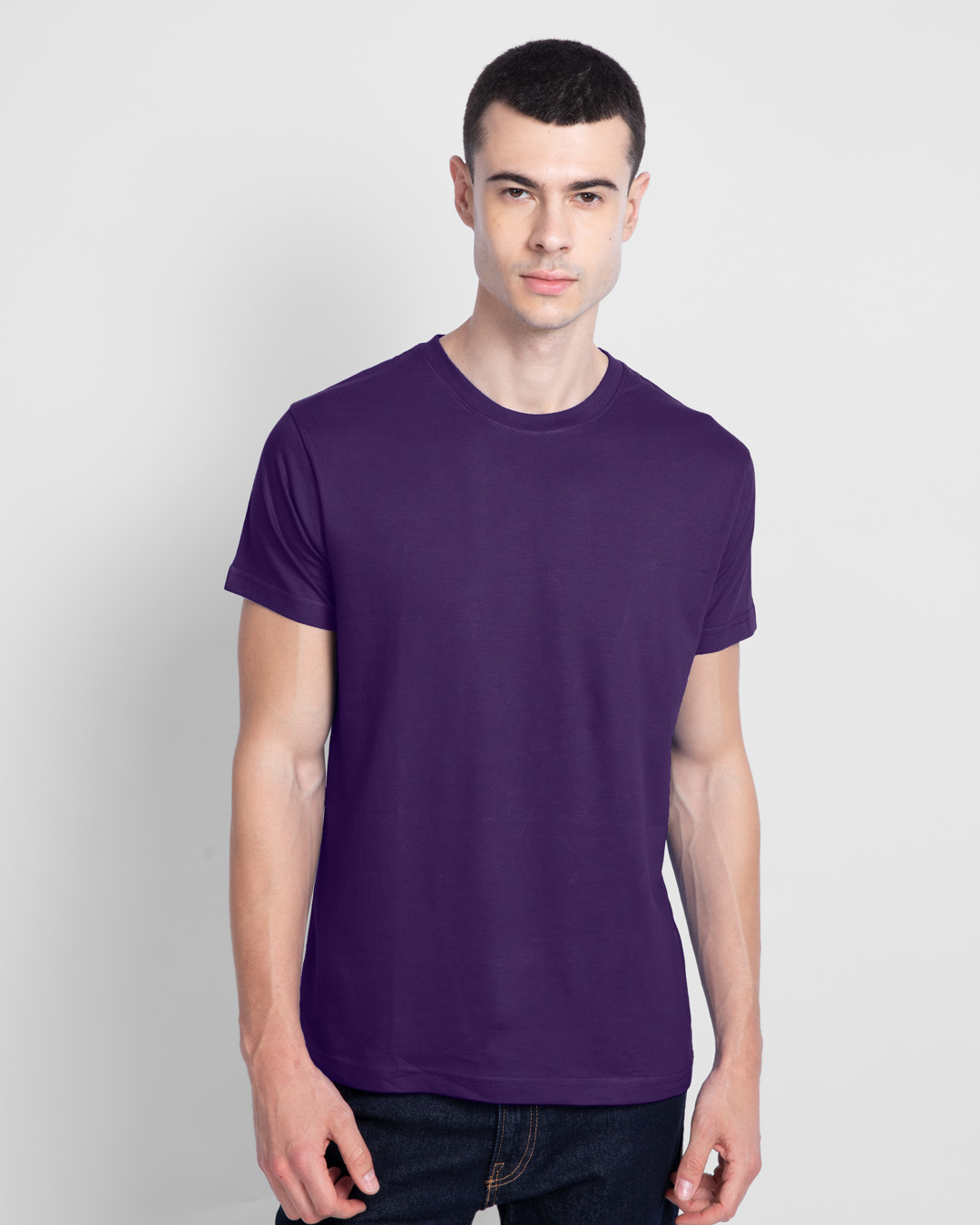 

Parachute Purple Half Sleeve T-Shirt Men' Plain T-Shirts Bewakoof.com
