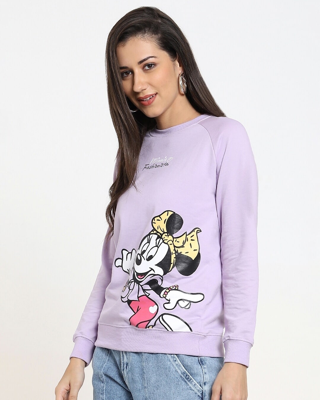 Shop Pastel Lilac Plus Size Fashion Sweatshirts-Back
