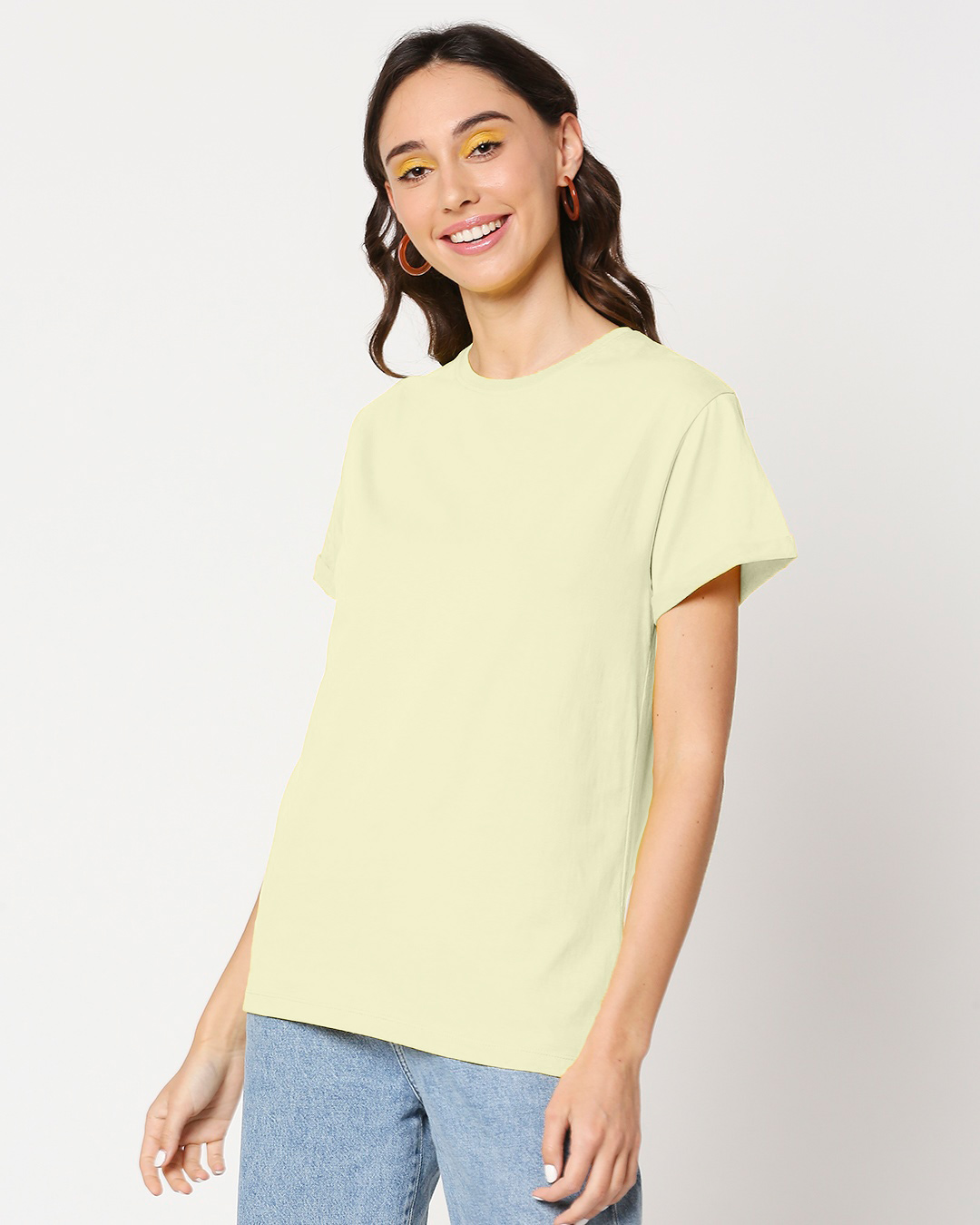 Shop Pastel Yellow Women's Boyfriend T-Shirt-Back