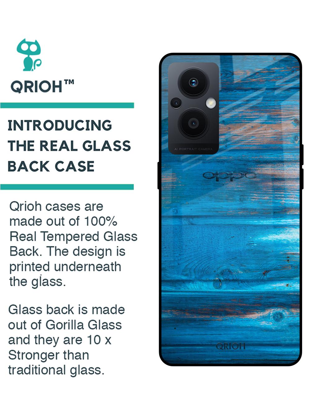 Shop Patina Finish Printed Premium Glass Cover for OPPO F21 Pro 5G (Shockproof, Light Weight)-Back
