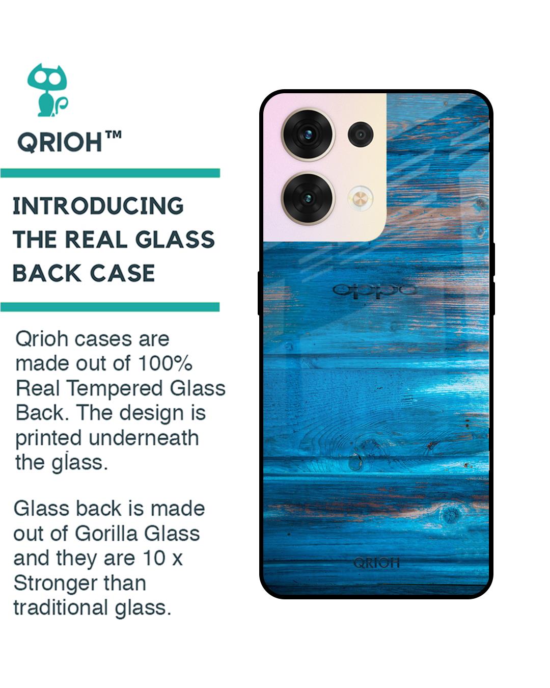 Shop Patina Finish Printed Premium Glass Cover for Oppo Reno8 5G (Shockproof, Light Weight)-Back