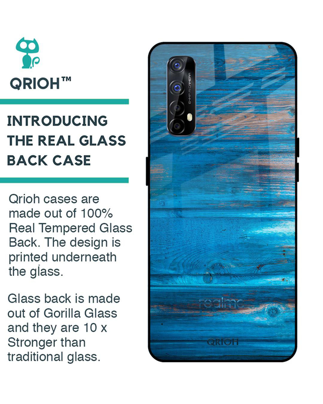 Shop Patina Finish Printed Premium Glass Cover for Realme 7 (Shock Proof, Lightweight)-Back