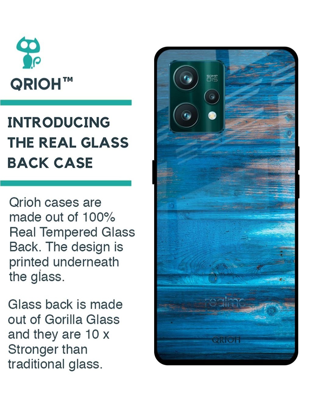 Shop Patina Finish Printed Premium Glass Cover For Realme 9 Pro 5G (Shockproof, Light Weight)-Back
