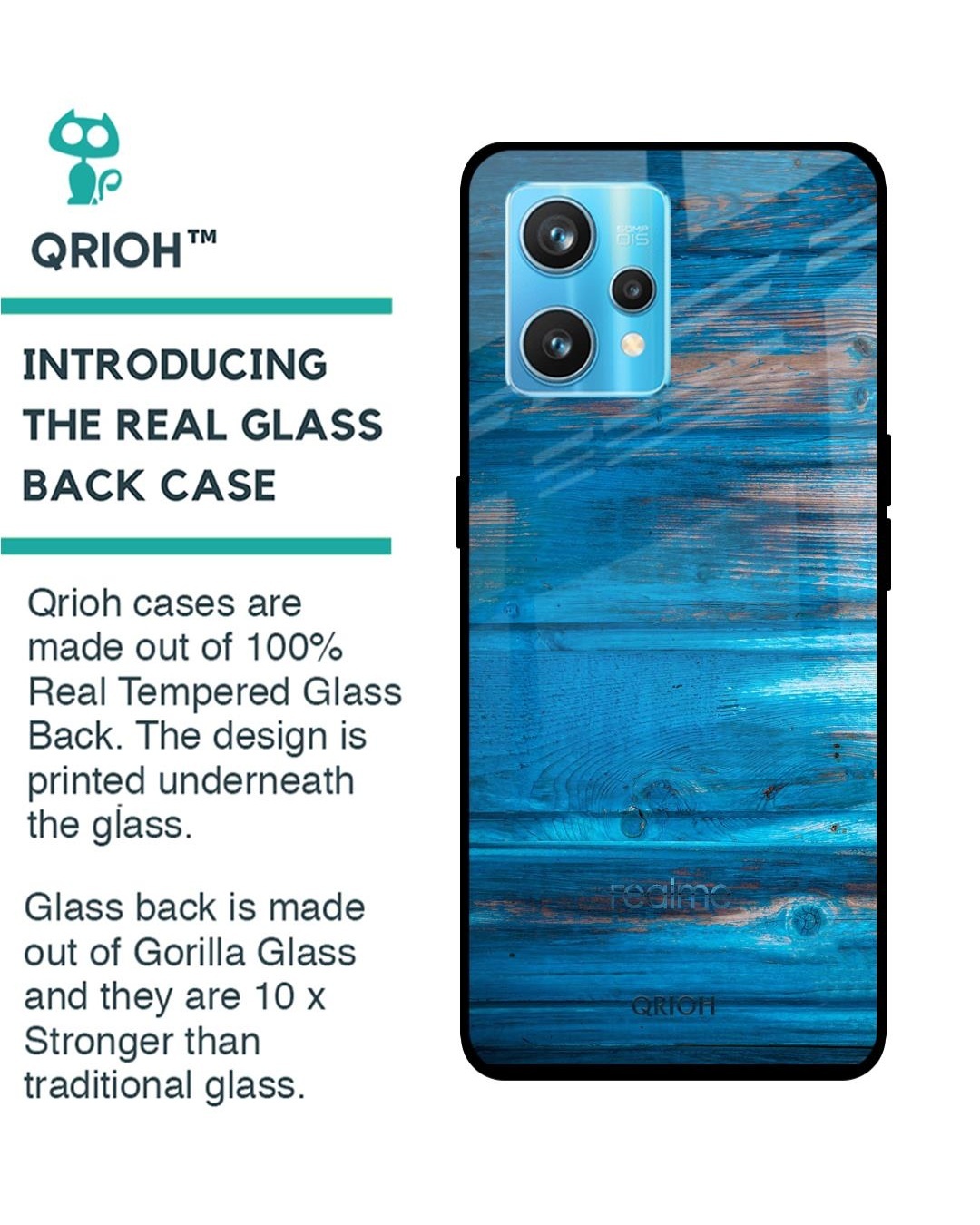 Shop Patina Finish Printed Premium Glass Cover For Realme 9 Pro Plus (Shockproof, Light Weight)-Back