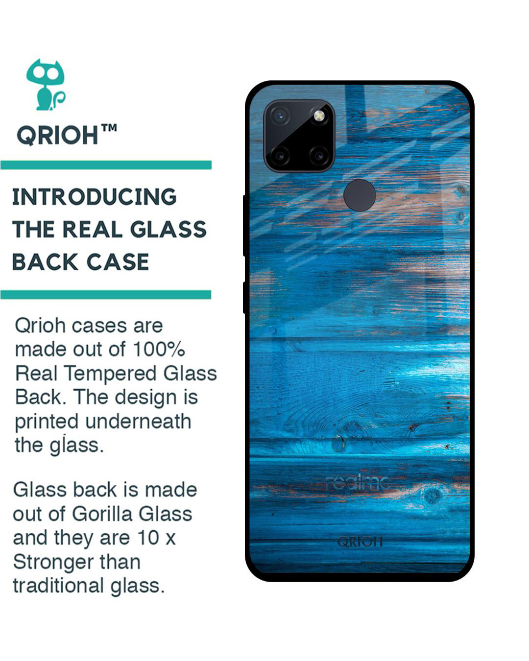 Shop Patina Finish Printed Premium Glass Cover for Realme C21Y (Shockproof, Light Weight)-Back