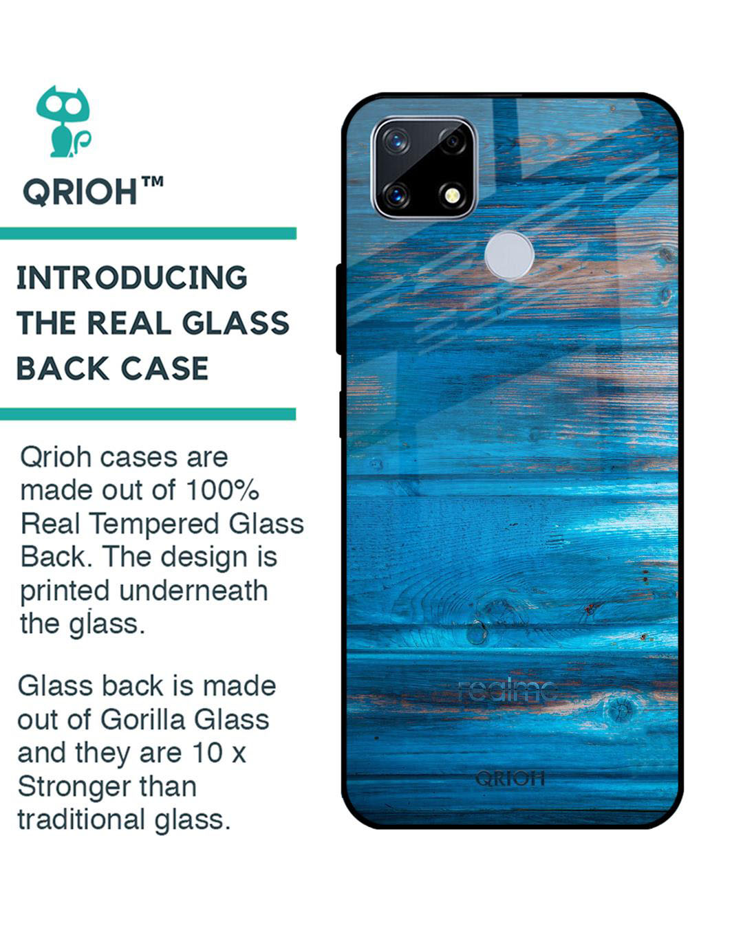 Shop Patina Finish Printed Premium Glass Cover for Realme C25 (Shock Proof, Lightweight)-Back