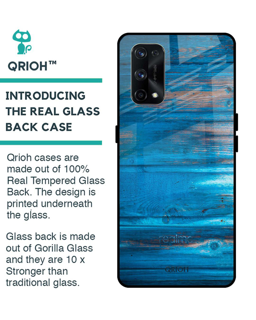 Shop Patina Finish Printed Premium Glass Cover for Realme X7 (Shock Proof, Lightweight)-Back