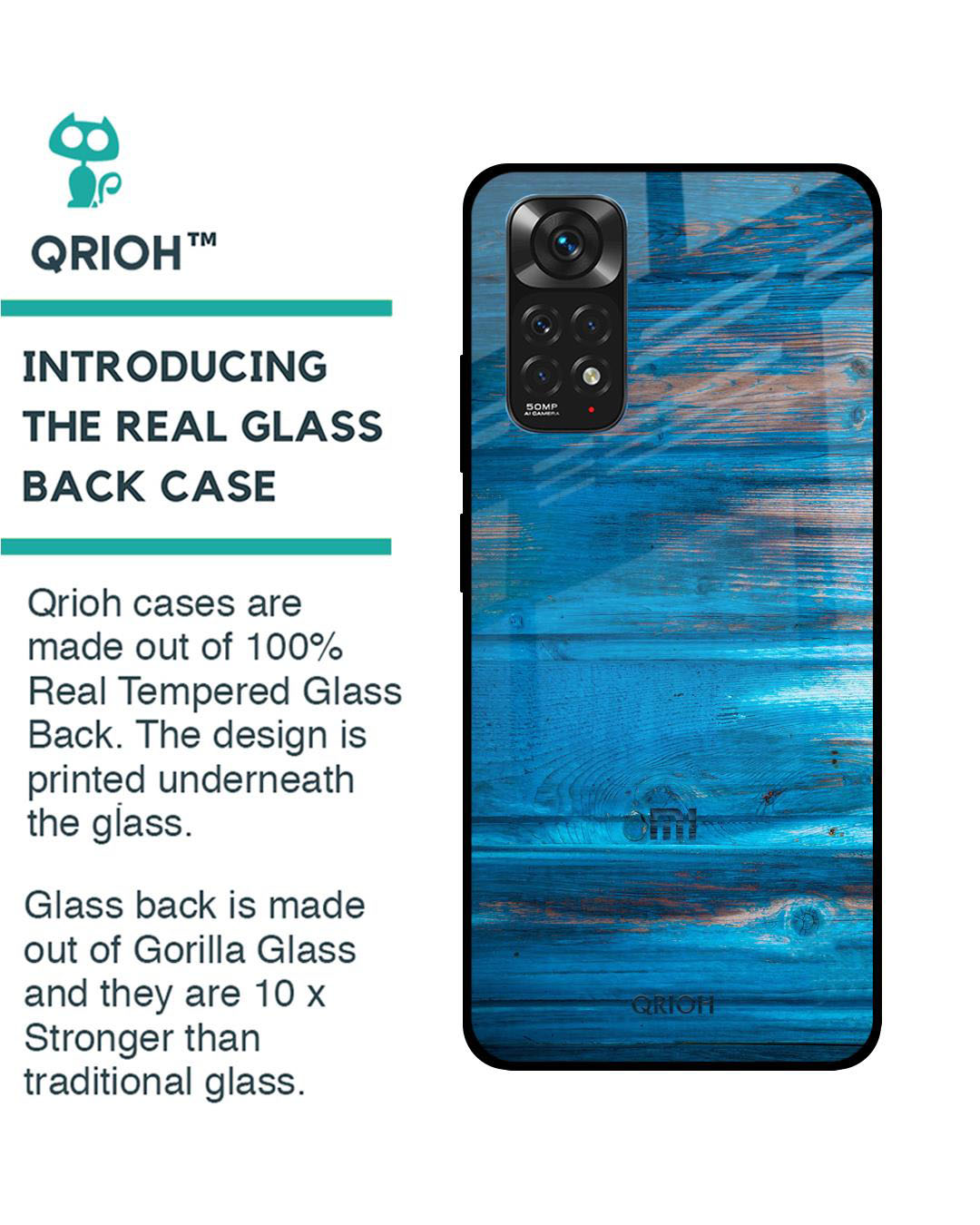 Shop Patina Finish Printed Premium Glass Cover for Redmi Note 11S (Shock Proof, Lightweight)-Back
