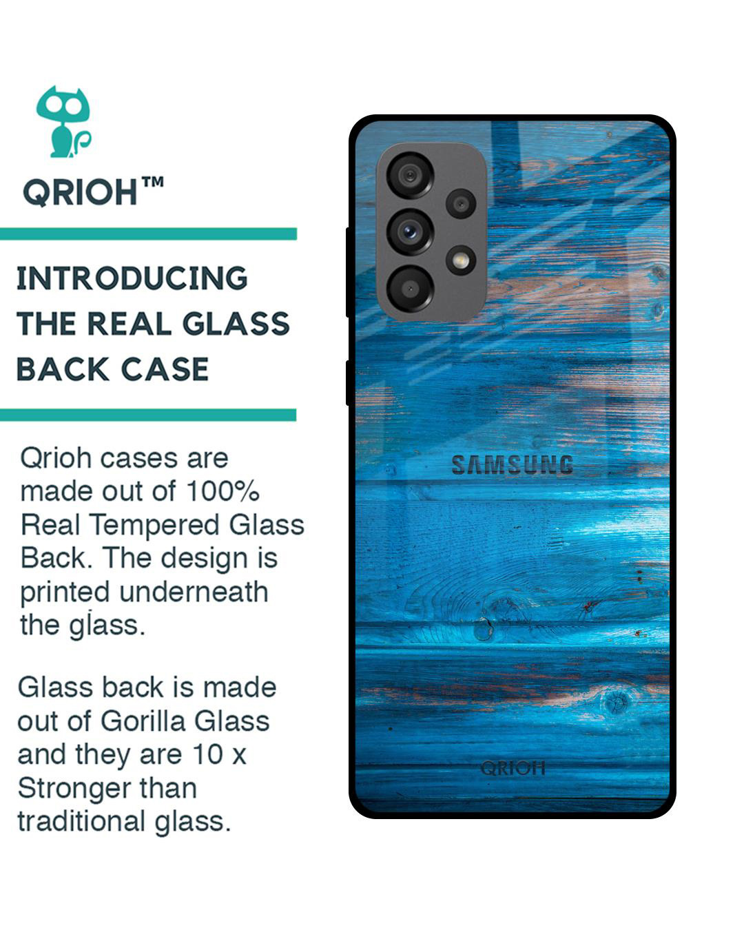 Shop Patina Finish Printed Premium Glass Cover for Samsung Galaxy A73 5G (Shockproof, Light Weight)-Back