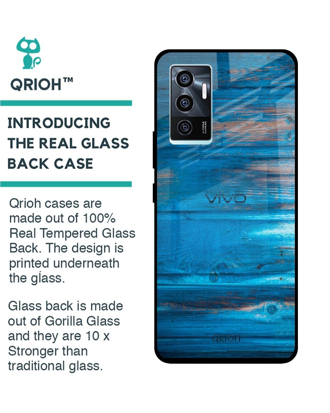 Shop Patina Finish Printed Premium Glass Cover for Vivo V23e 5G (Shockproof, Light Weight)-Back