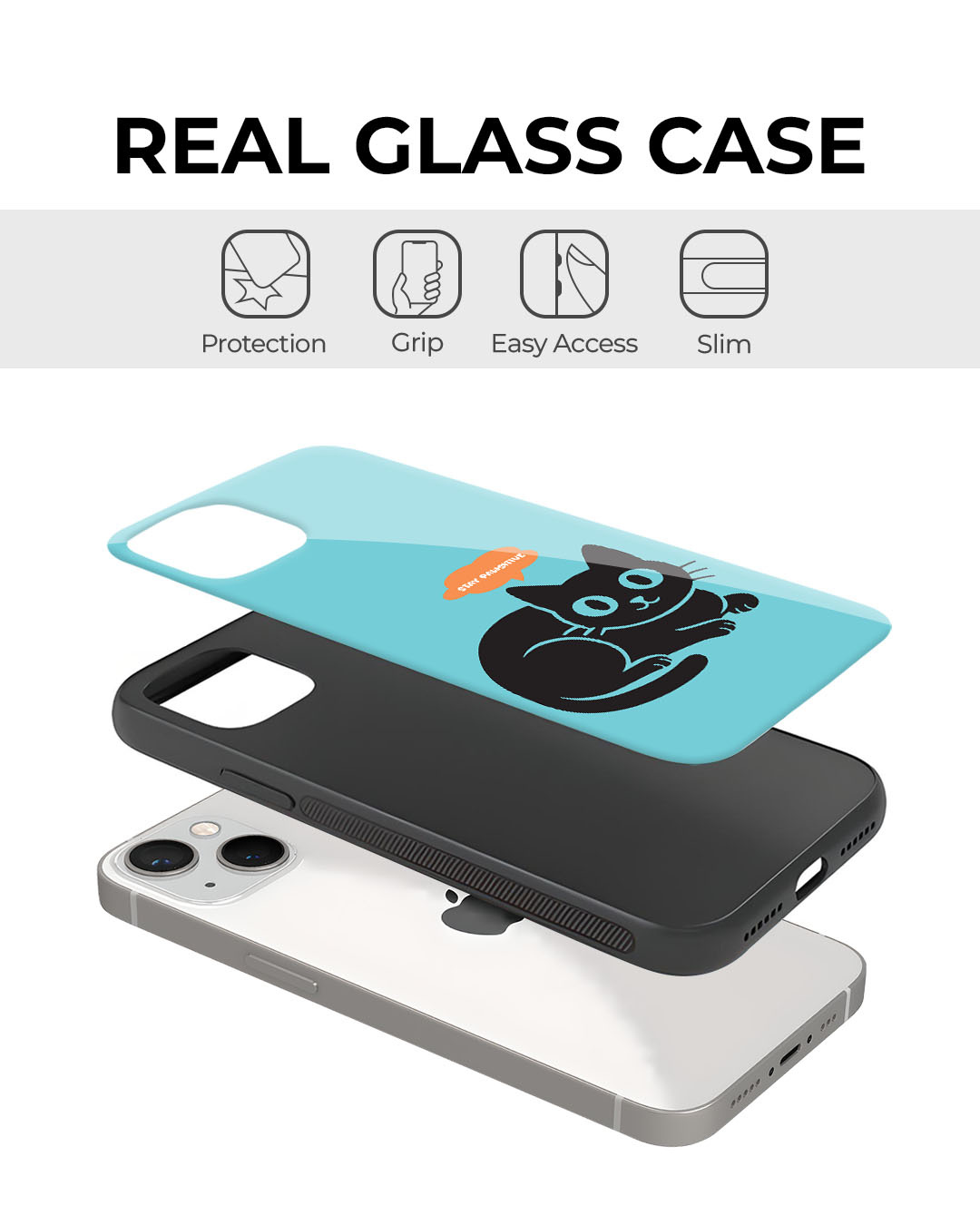 Shop Pawsitive Premium Glass Cover for Apple iPhone 13 Pro-Back