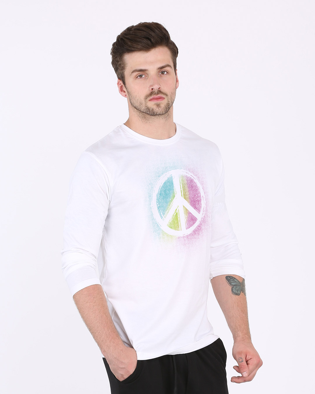 Shop Peace Colors Full Sleeve T-Shirt-Back