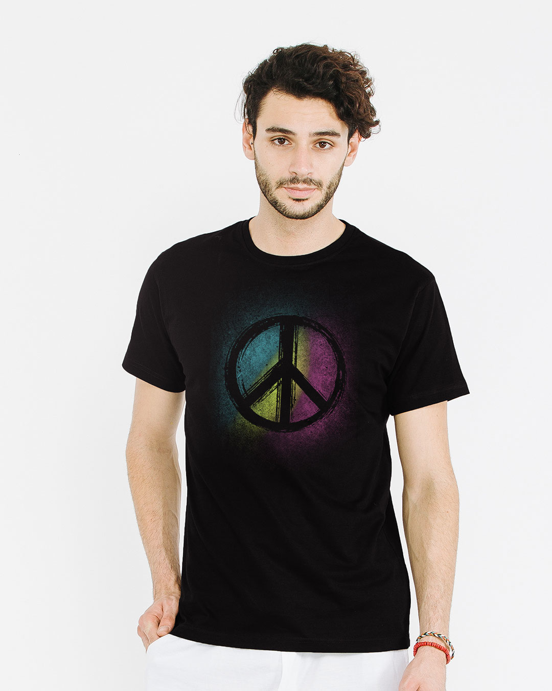 Shop Peace Colors Half Sleeve T-Shirt-Back