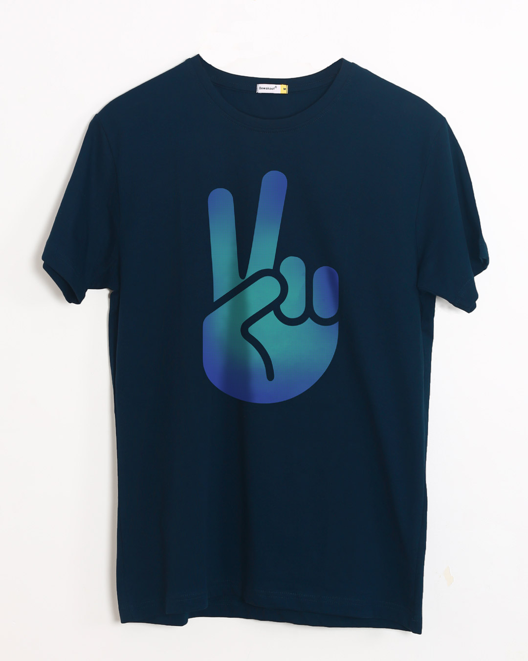 Buy Peace Hand Colorful Printed Half Sleeve T-Shirt For Men Online ...