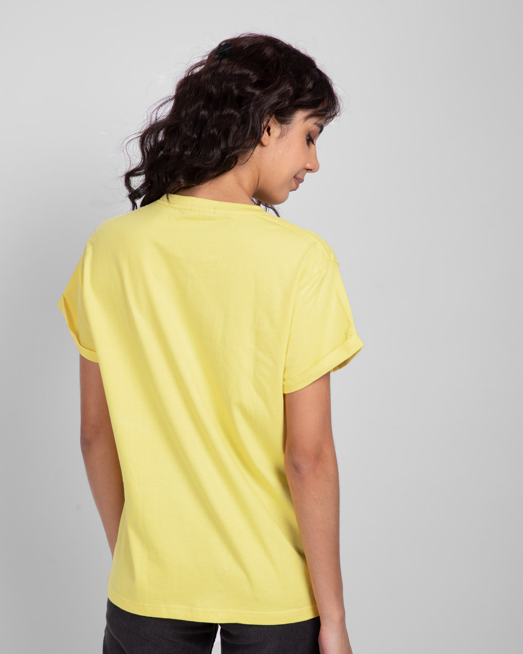 Shop Peace Jerry Boyfriend T-Shirt (TJL) Pastel Yellow-Back