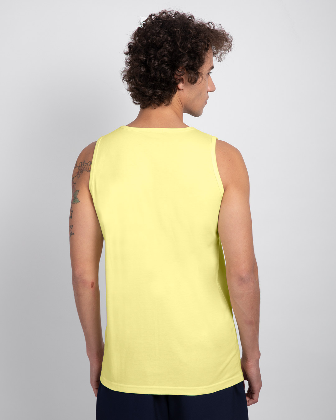 Shop Peace Jerry Round Neck Vest (TJL) Pastel Yellow-Back