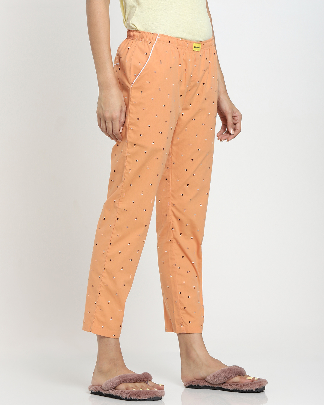 Shop Peach AOP Geometric Print A Pyjamas-Back
