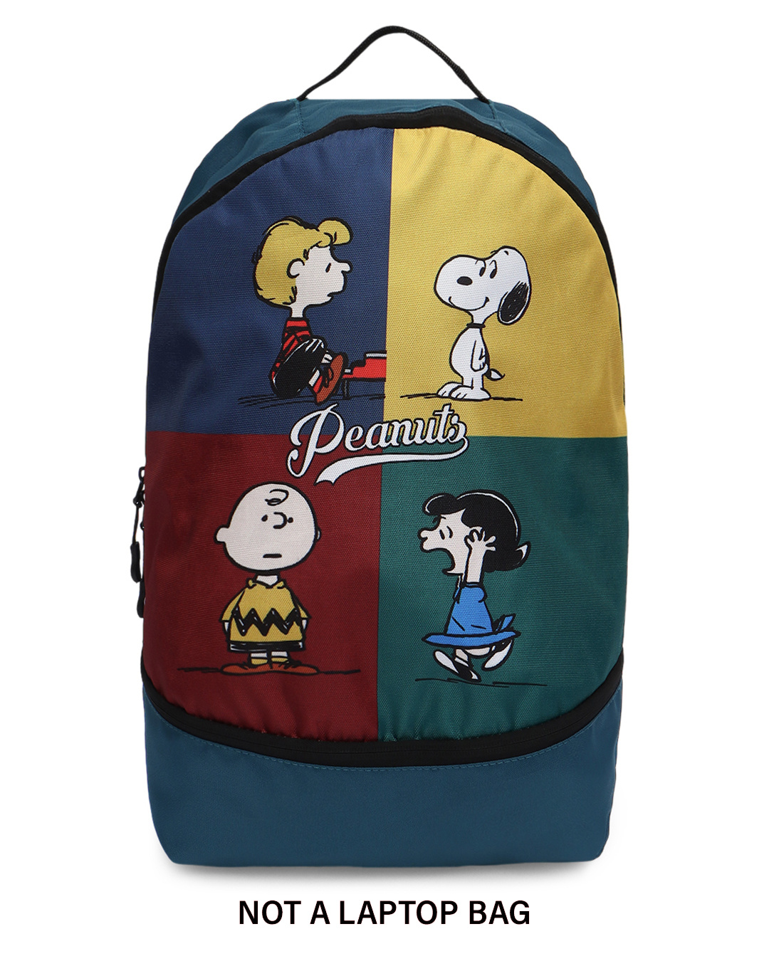 Shop Unisex Blue Peanuts In House Printed Small Backpacks-Back