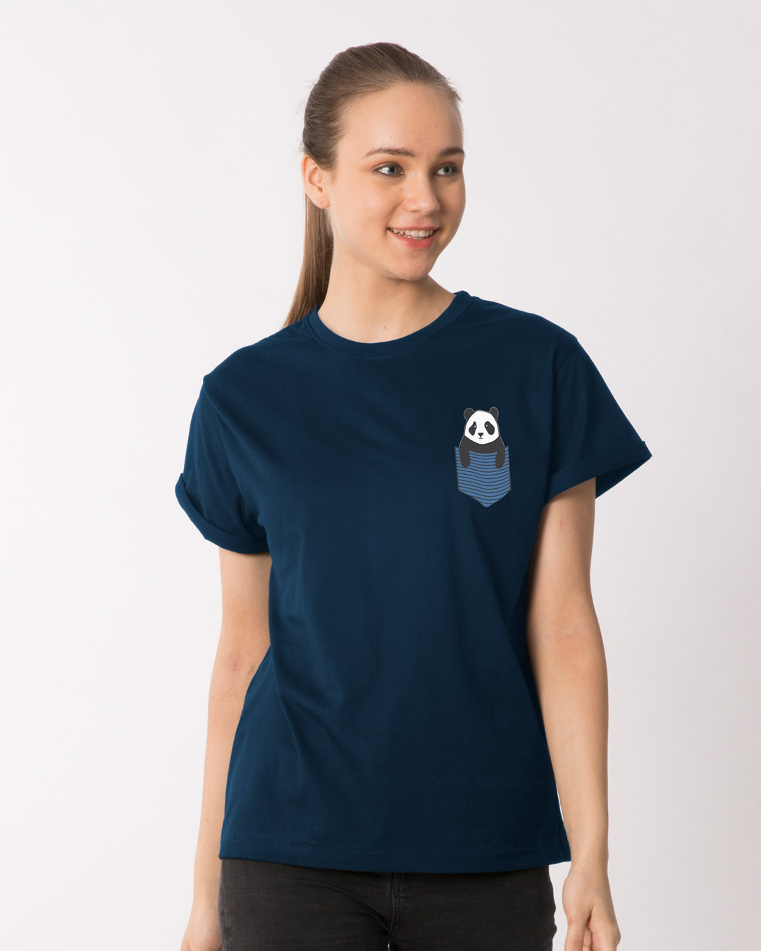 Shop Peek-a-boo Panda Boyfriend T-Shirt-Back