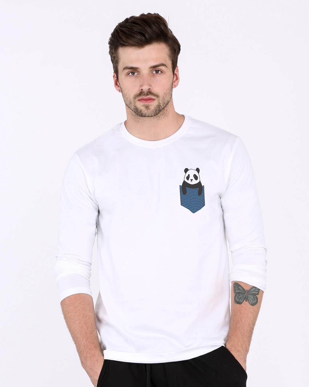 Shop Peek-a-boo Panda Full Sleeve T-Shirt-Back