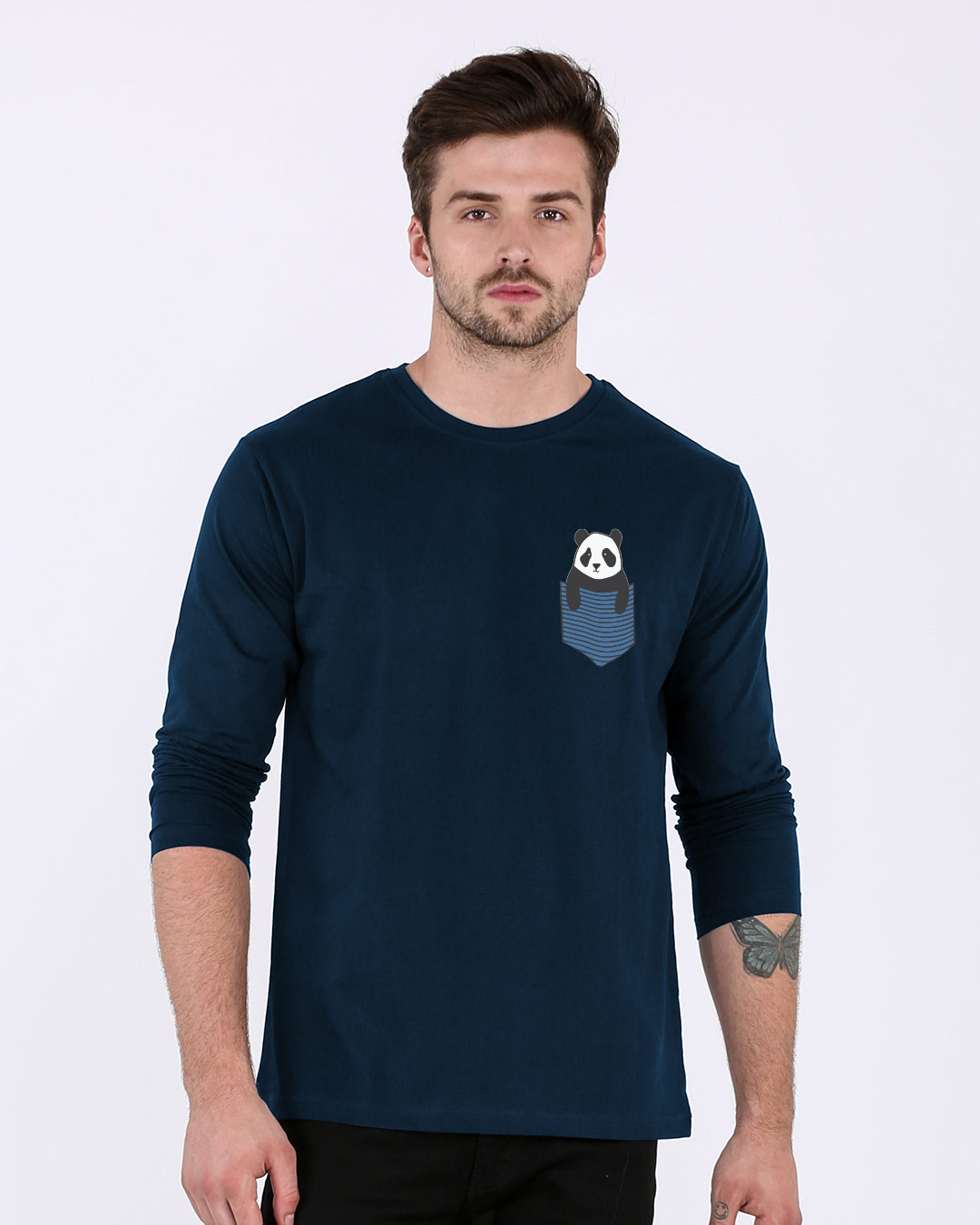 Shop Peek-a-boo Panda Full Sleeve T-Shirt-Back
