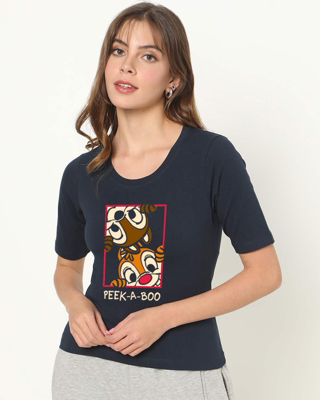 Buy Peek - A - Bros (DL) Women's Elbow Sleeve Round Neck T-shirt Online ...