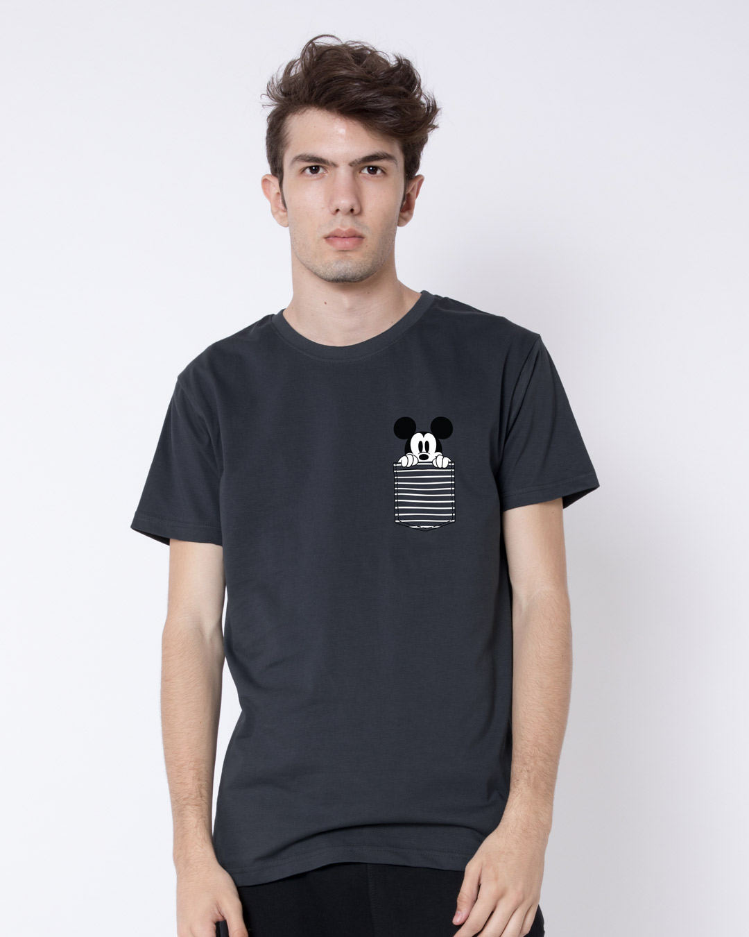 Shop Peeping Mickey Half Sleeve T-Shirt (DL)-Back