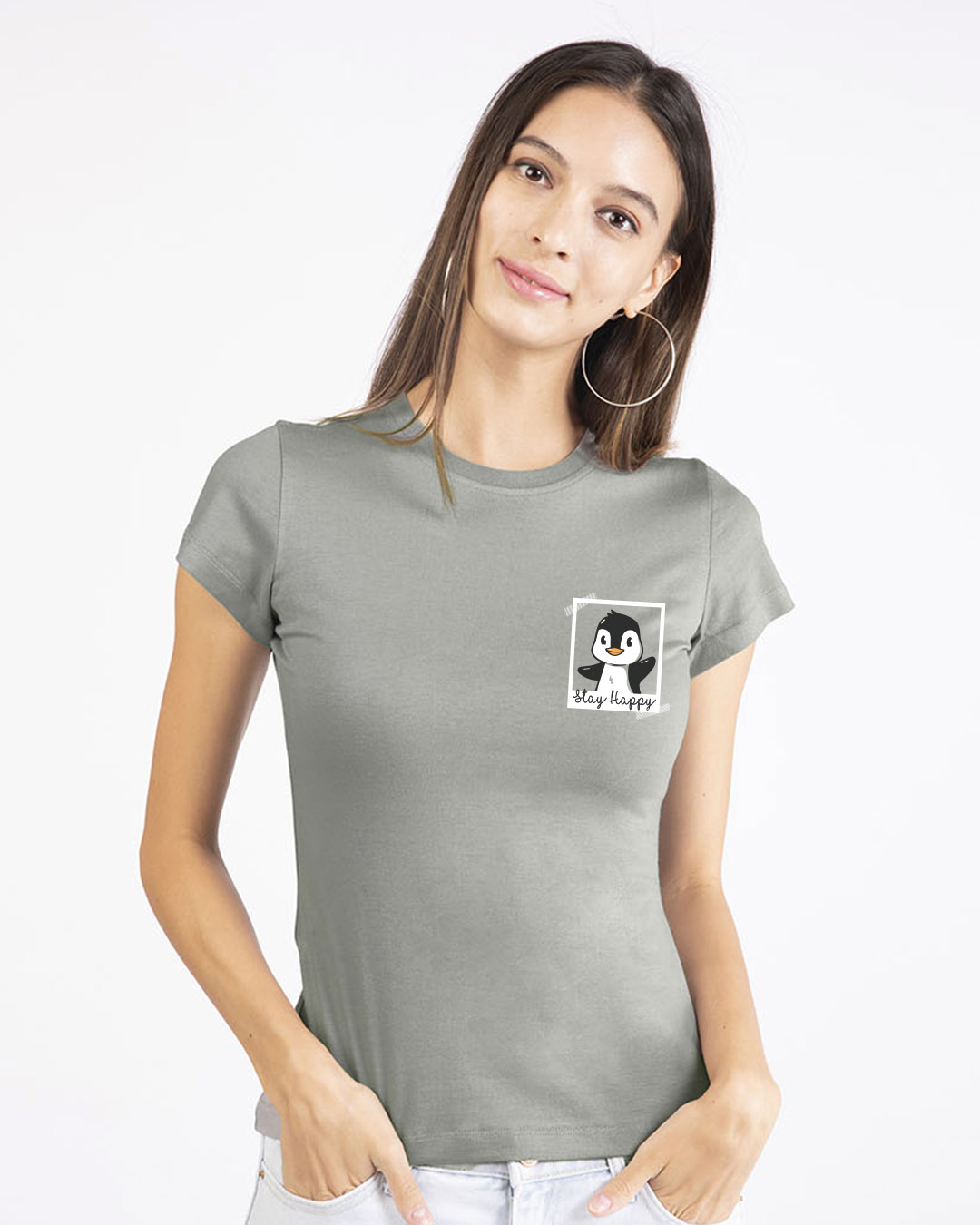Shop Penguin Polaroid Half Sleeve T-shirt-Back