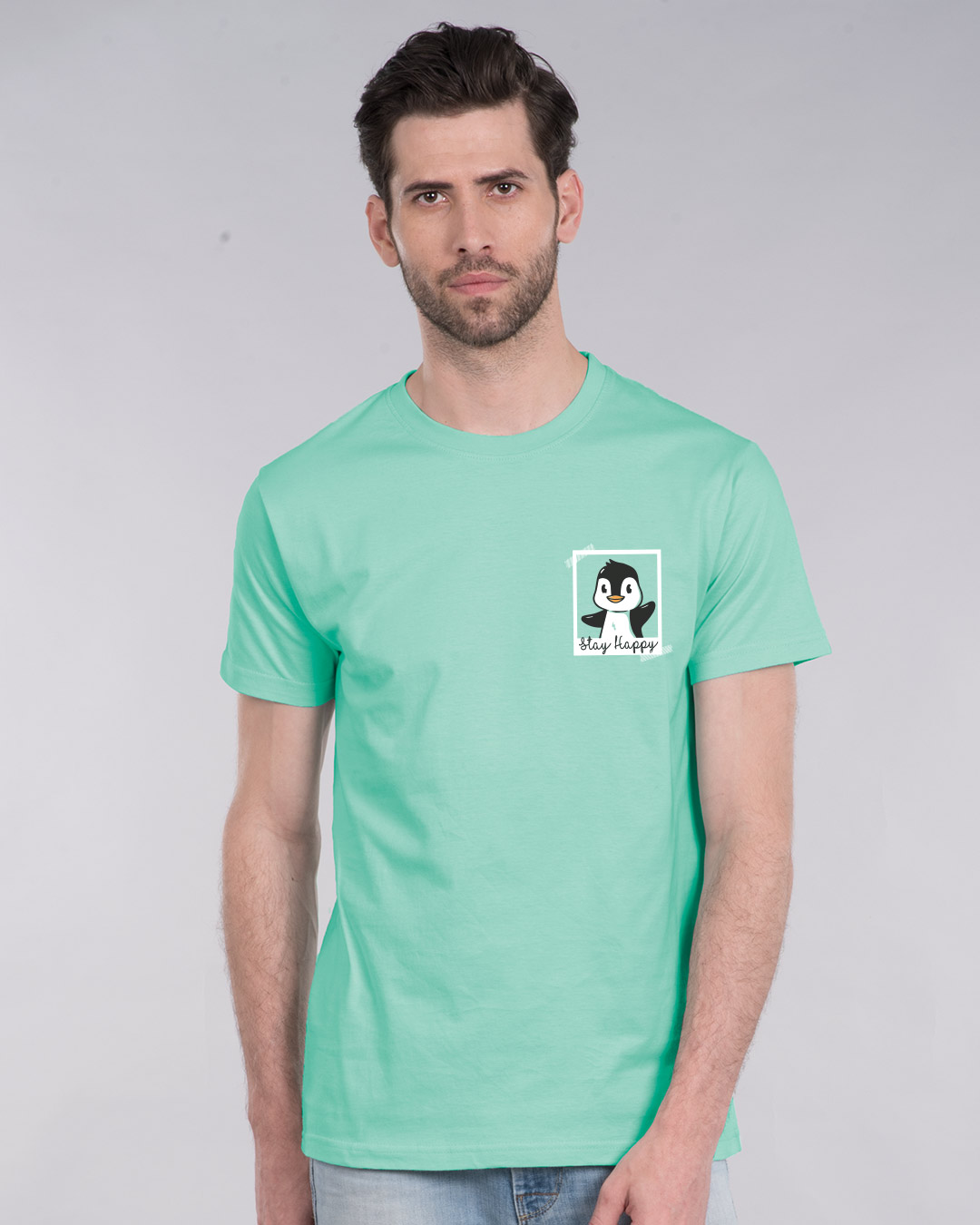Shop Penguin Polaroid Half Sleeve T-Shirt-Back