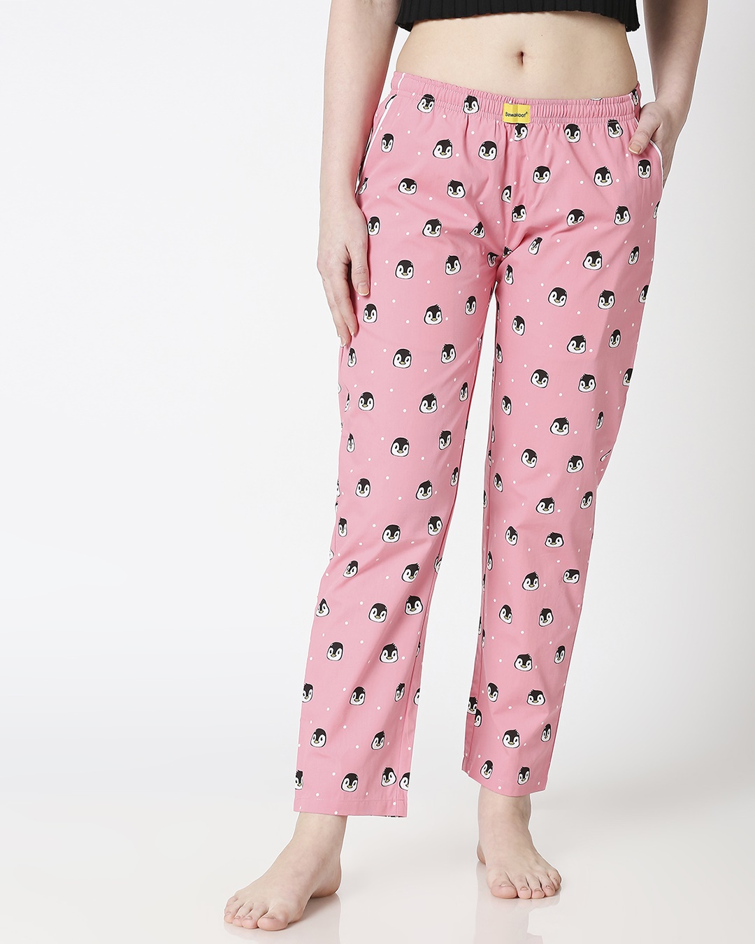 Shop Women's Pink Penguin All Over Printed Pyjamas-Back
