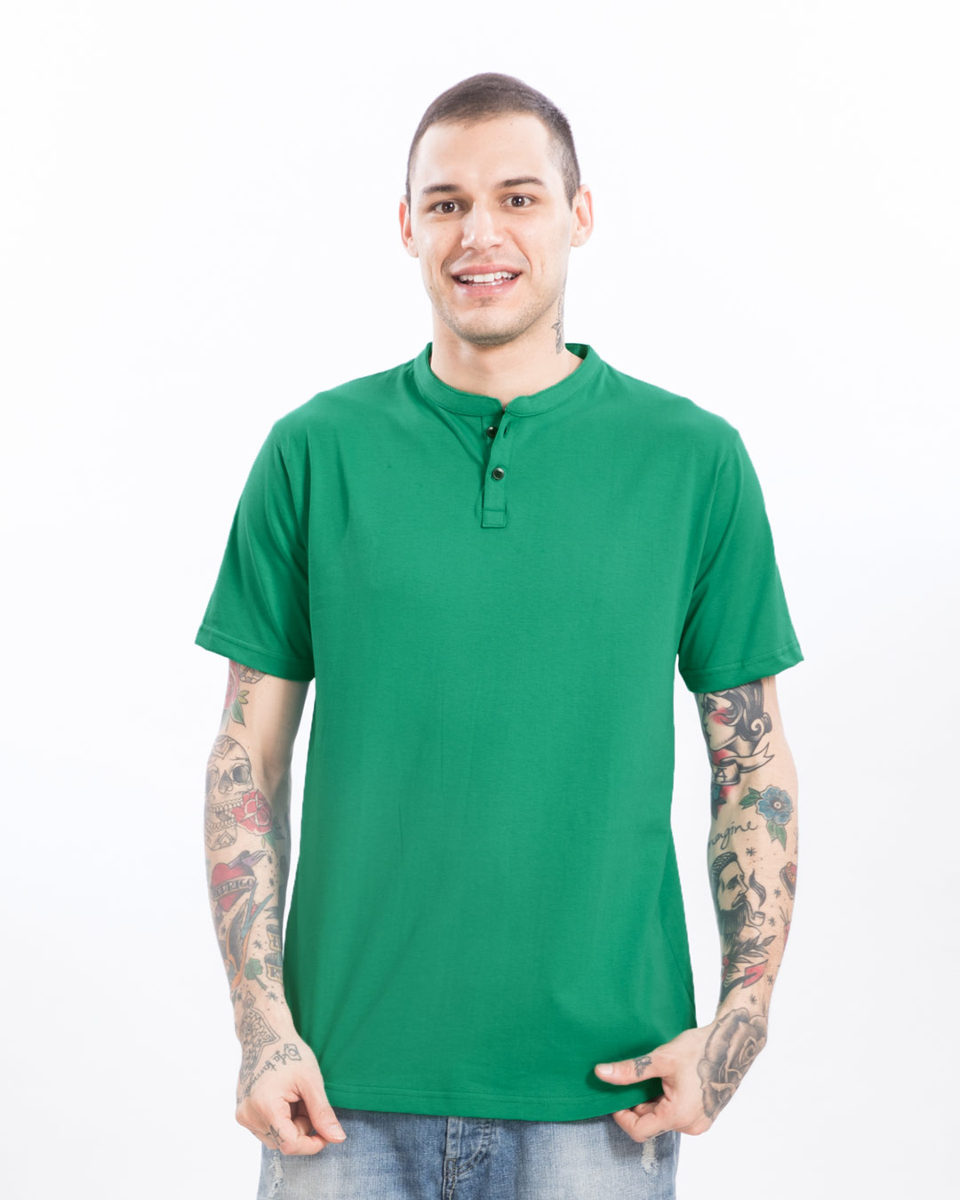 Peppermint Green Henley Half Sleeve TShirt Mens HENLEY T SHIRTSBest Price India