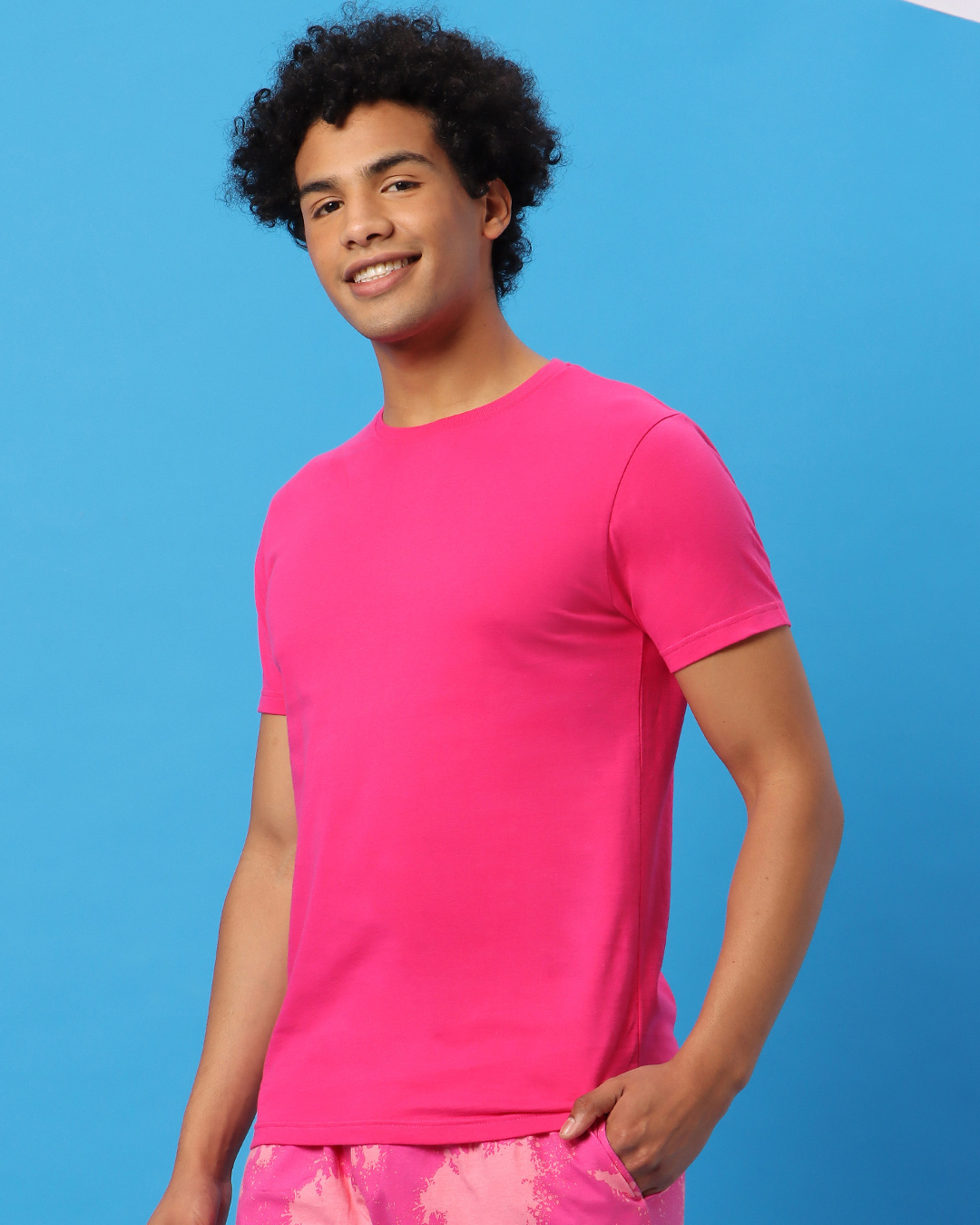 Shop Peppy Pink Half Sleeve T-Shirt-Back