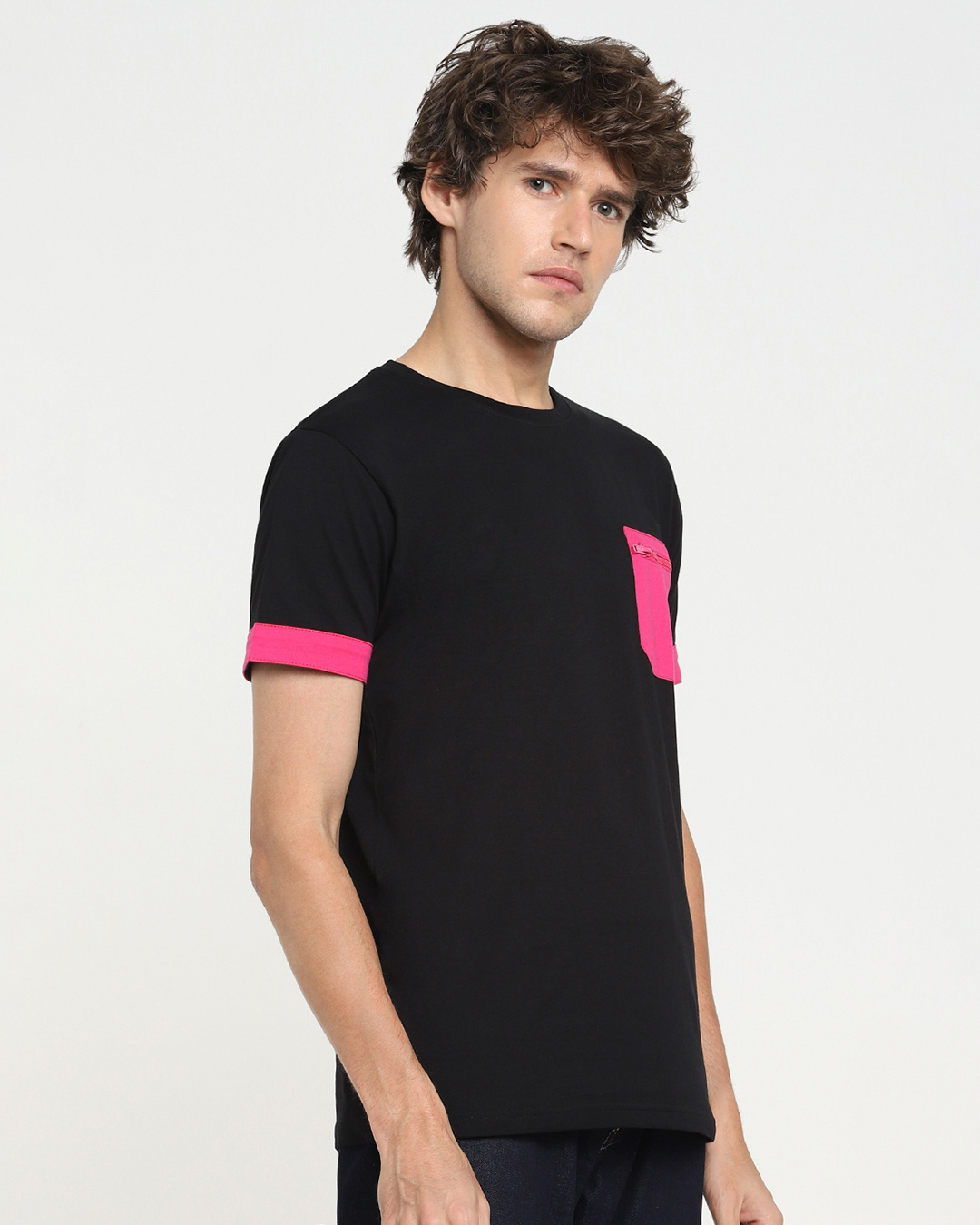 Shop Men's Black Pocket T-shirt-Back