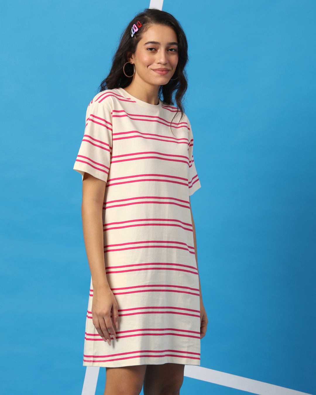 Shop Peppy Pink Stripe Pocket Dress-Back