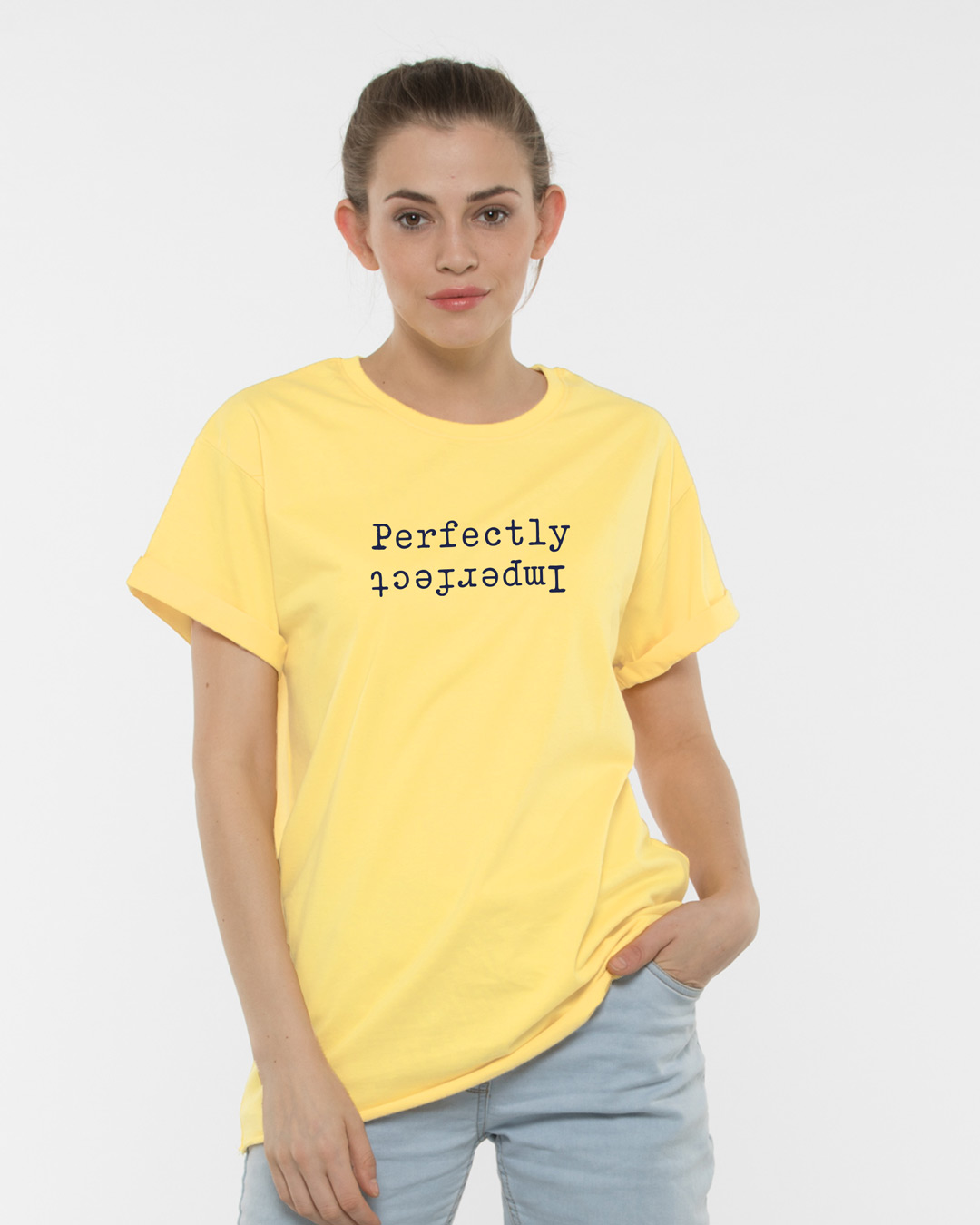 Buy Perfectly Imperfect Boyfriend TShirt for Women yellow Online at