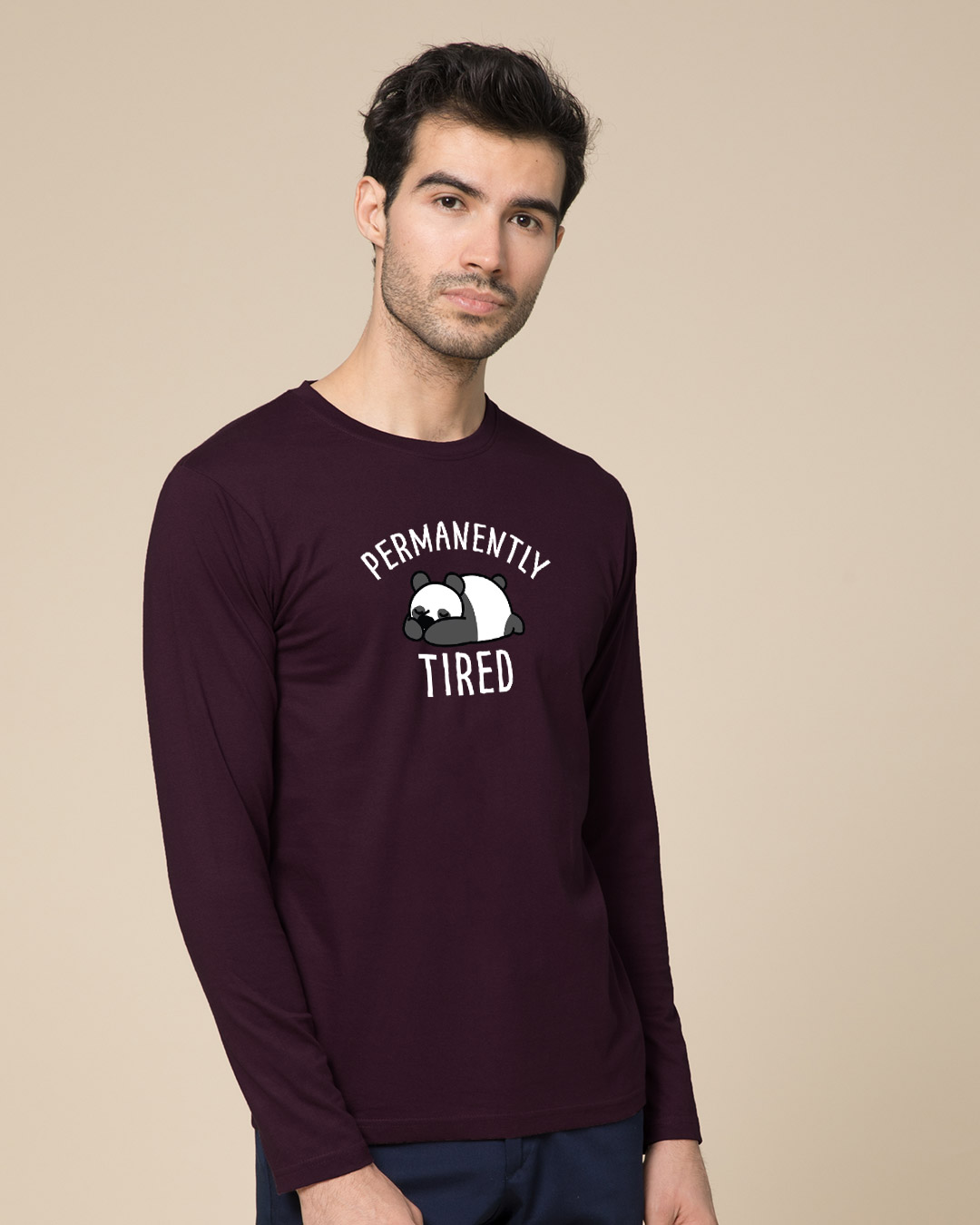 Shop Permanently Tired Full Sleeve T-Shirt-Back