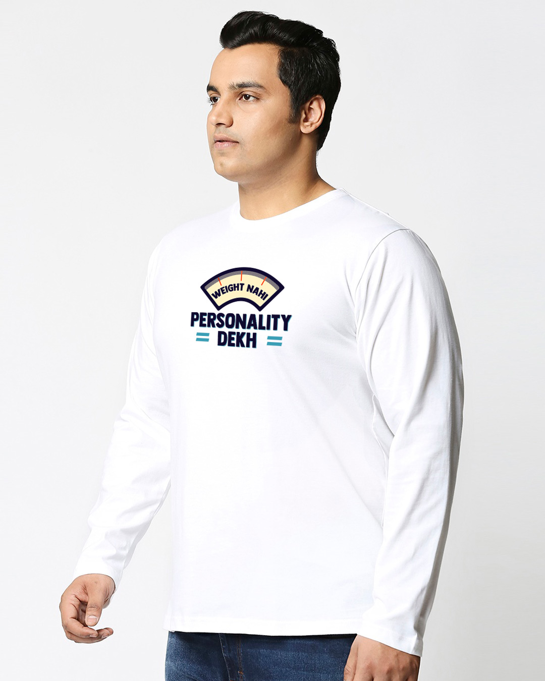 Shop Personality Dekh Full Sleeves Plus Size T-Shirt-Back