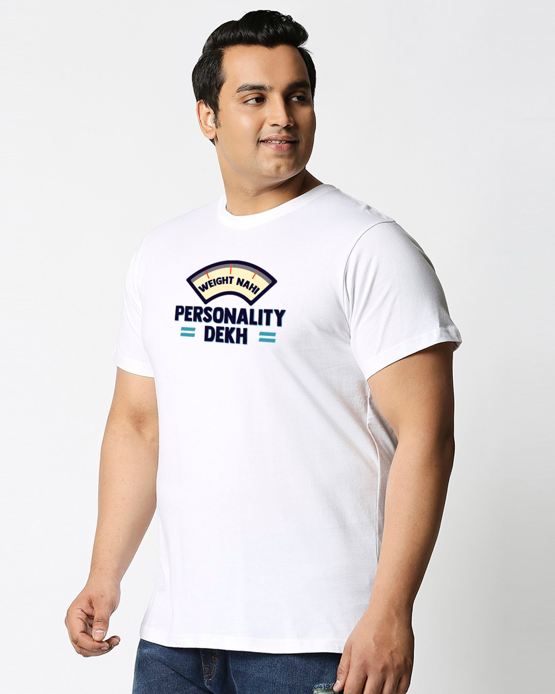 Shop Personality Dekh Half Sleeve Plus Size T-Shirt-Back