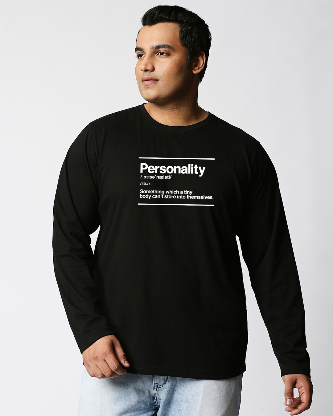 Shop Personality Dictionary Plus Size Full Sleeves Printed T-Shirt-Back