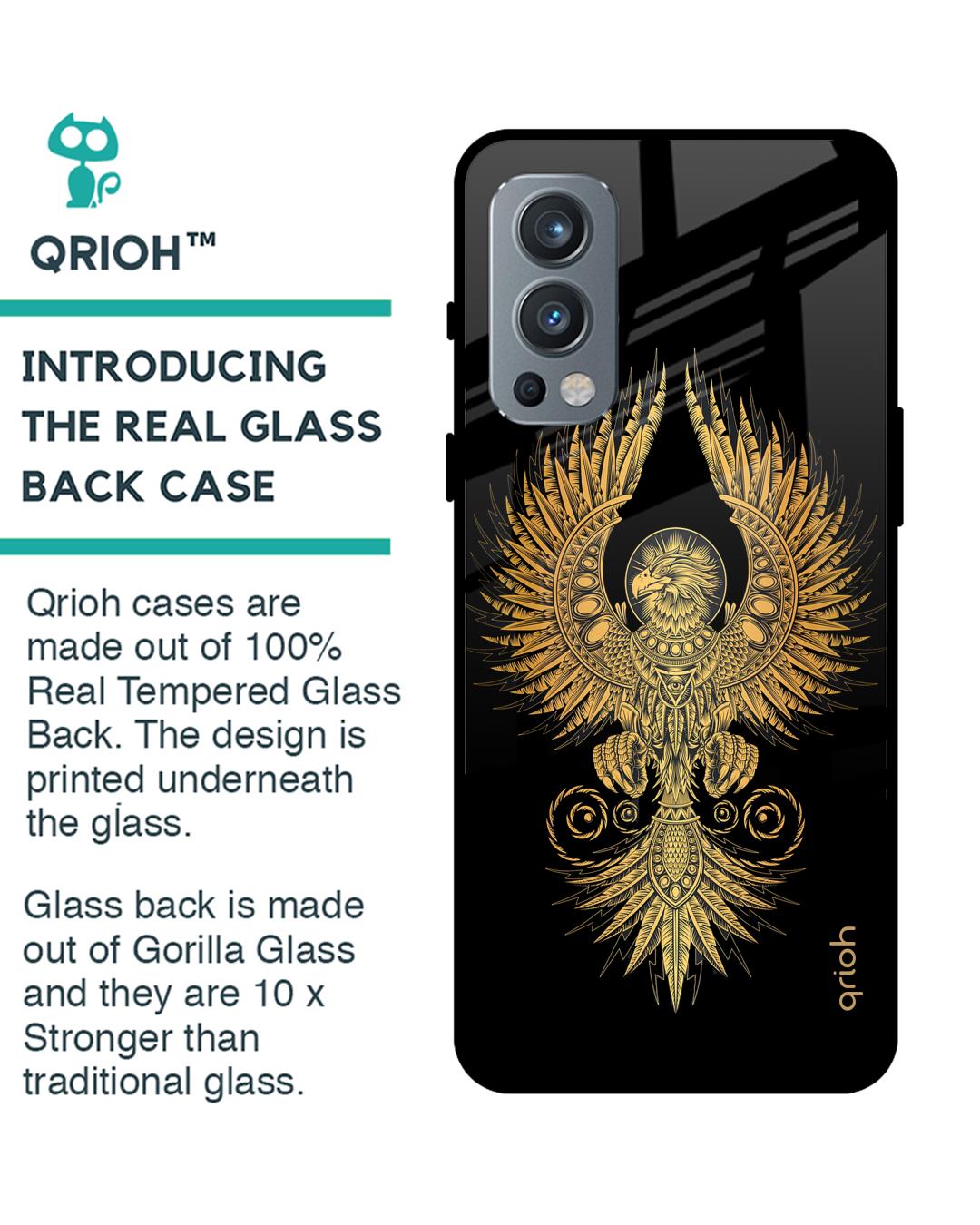 Shop Phoenix Art Printed Premium Glass Cover For OnePlus Nord 2 5G (Impact Resistant, Matte Finish)-Back