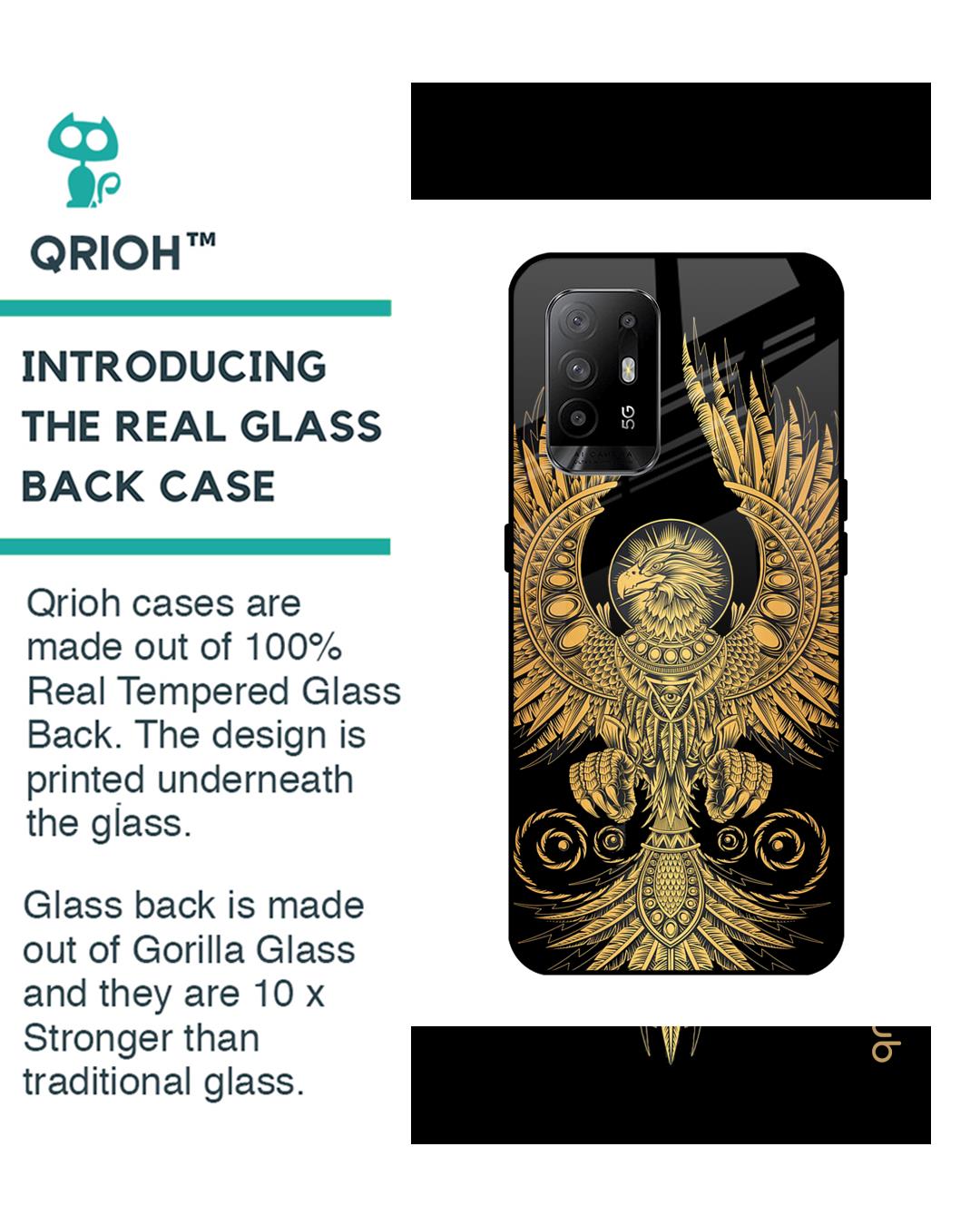 Shop Phoenix Art Printed Premium Glass Cover For Oppo F19 Pro Plus (Impact Resistant, Matte Finish)-Back