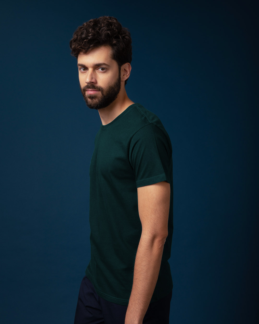 Shop Pine Green Half Sleeve T-Shirt-Back