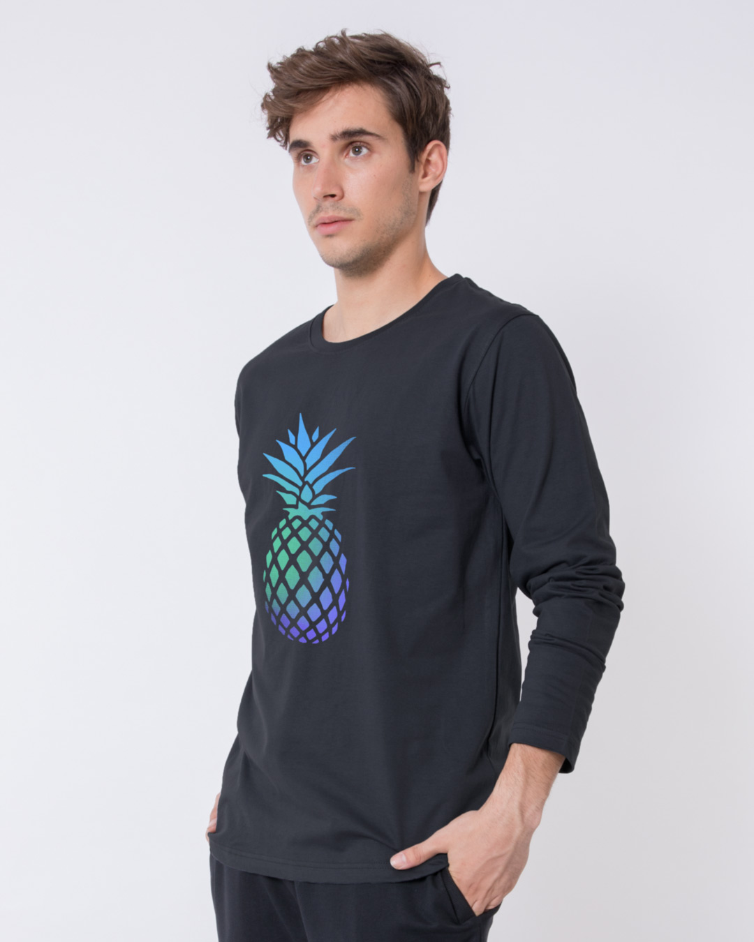 Shop Pineapple Colors Full Sleeve T-Shirt-Back