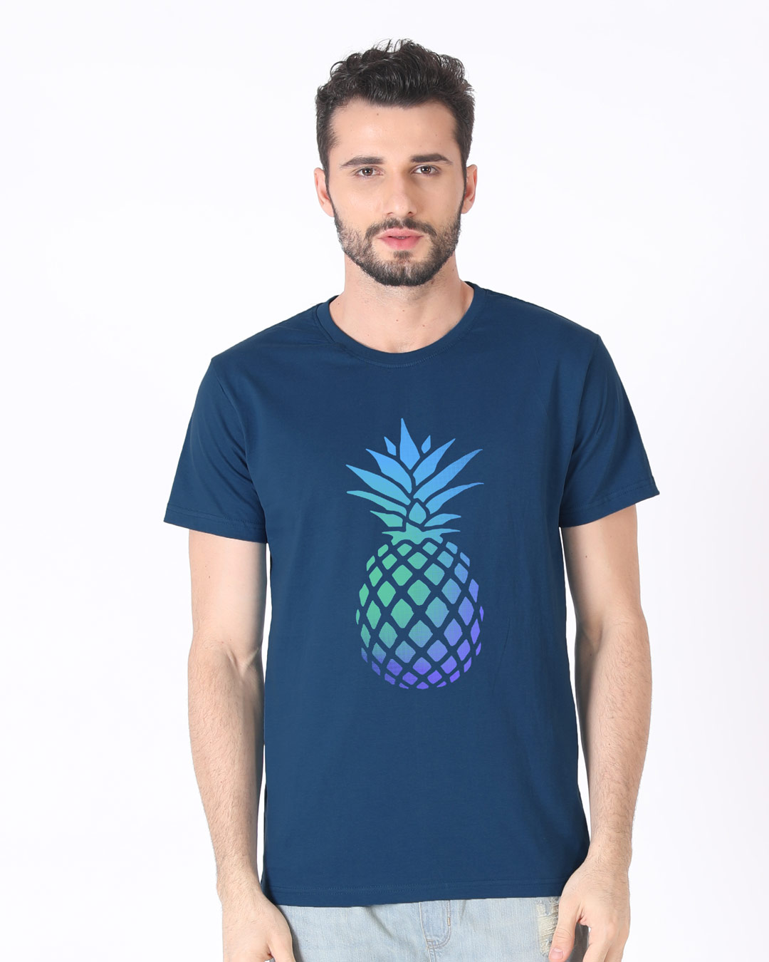 Shop Pineapple Colors Half Sleeve T-Shirt-Back